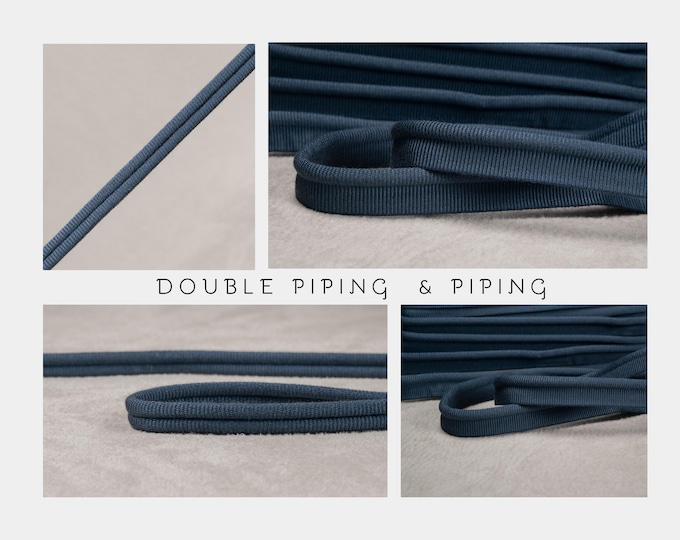 Blue Raff Double Piping Cord or Piping |10mm-0.39" double gimp piping or 5mm - 0.19" Flanged Piping|Double Upholstery Gimp Trim