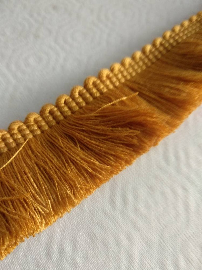 Upholstery Brush fringe trim yellow4 cm Etsy