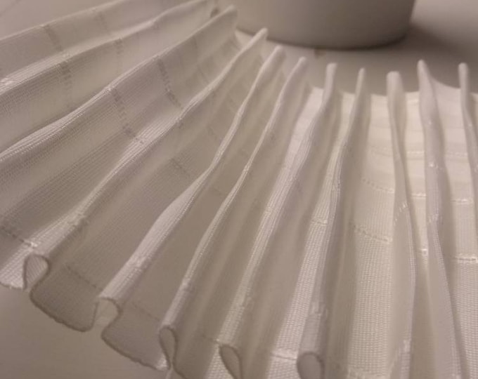 White Continuous Pleated Curtains Tape|13 cm wide multi slot back|Pencil Pleat curtains tape sewing craft product| Shirring tape pinch pleat