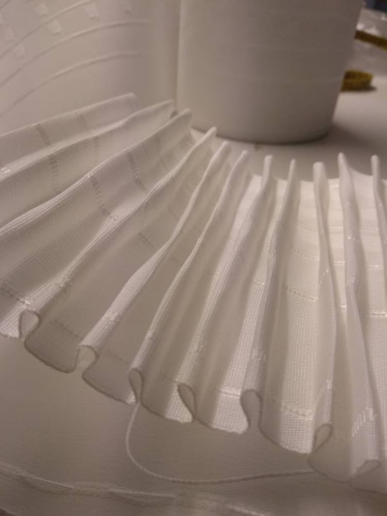 White Continuous Pleated Curtains Tape 12 5 Cm Wide Multi Slot Etsy