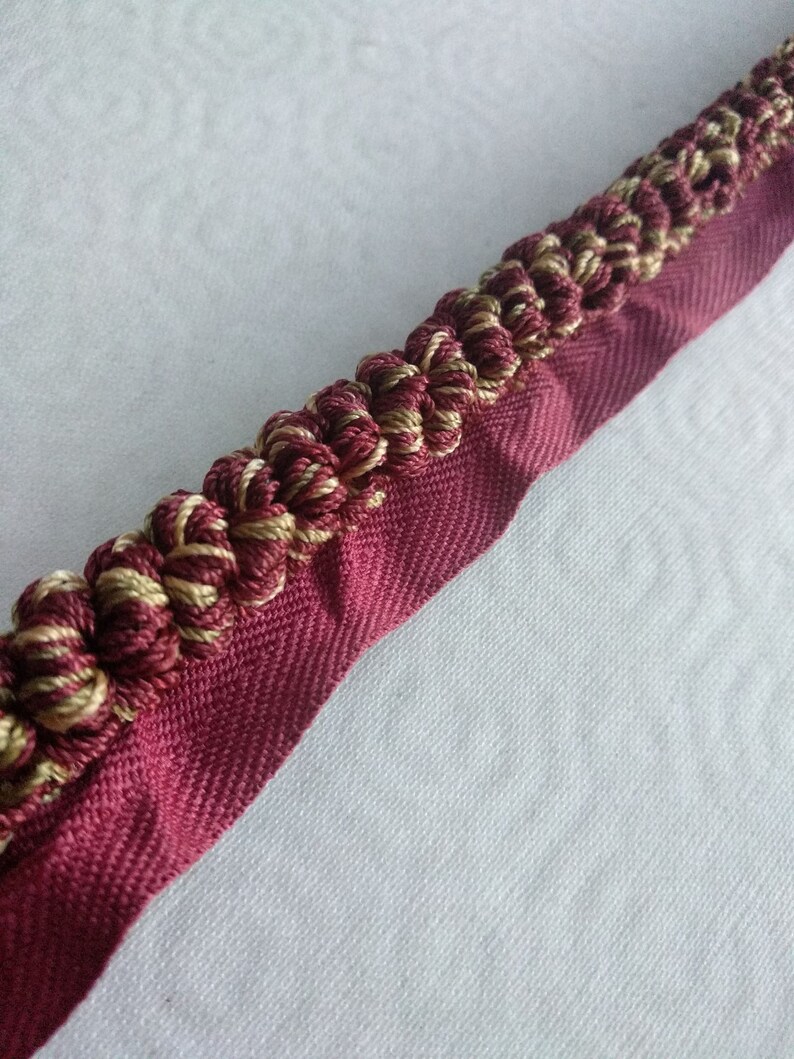 Red Beige Curtly Flanged Piping Trim/10 Mm Thick Cord Piping Etsy