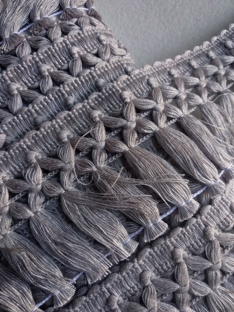 Gray Tassel Fringe Trim 8 Cm 3.15 Inches Trims Tassel Etsy