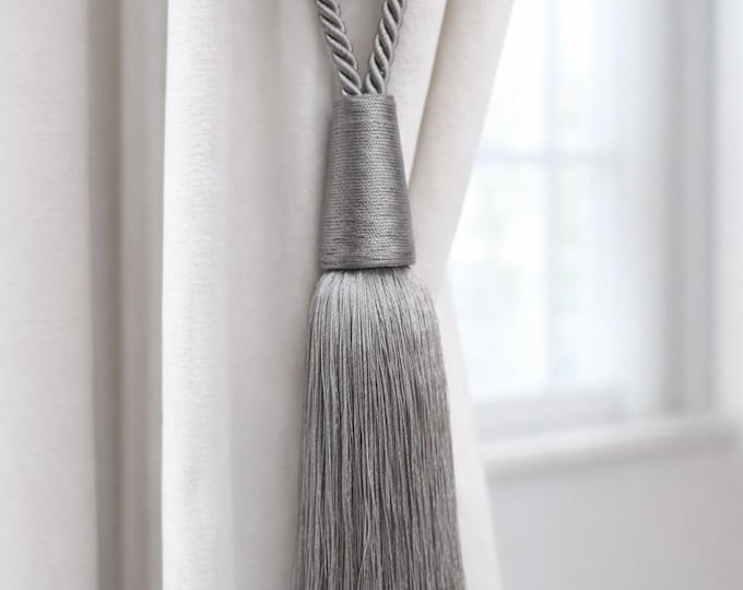 Large Luxury Curtain Tieback Tassel – Elegant Drapery Holdback Rope – Window Curtain Accessory – Sold Individually – 6 Colors