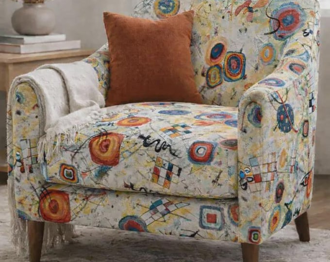 Geometrical Kandinsky design Jacquard Upholstery Fabric|Double Width 280cm-108 inches,Upholstery, Decoration , art design, multicolor Fabric
