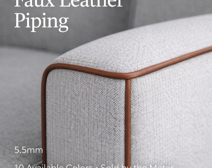 Upholstery Piping Trim 5.5mm Flanged Cord | Faux Leather Piping for Sofa & Cushions | Decorative Sewing Trim by the Meter | 10 Colors
