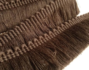 Brown Brush Fringe Trim – 4 cm (1.57”) – 100% Relax Fibre – Upholstery Fringe, Curtain Trim & Craft Supply