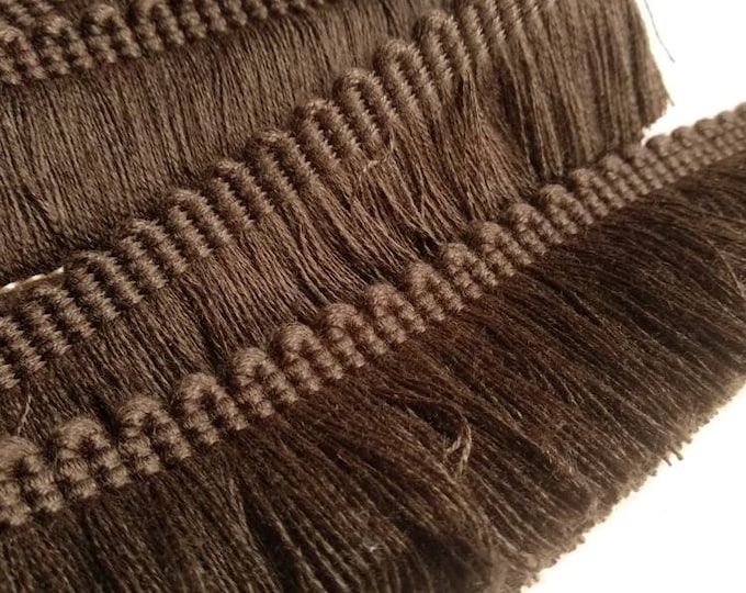 Brown Brush Fringe Trim | 4cm - 1.57 inches width brush fringe trimming by the meter