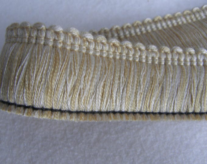 Ivory Gold Brush Fringe Trim | 4cm-1.57 inches width decoration brush fringe trimming by the meter