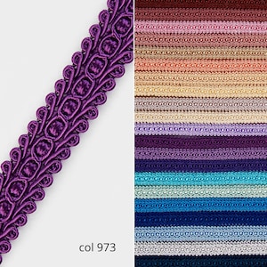 Galons tressés violets à franges | 1,8 cm - 0,71 pouces