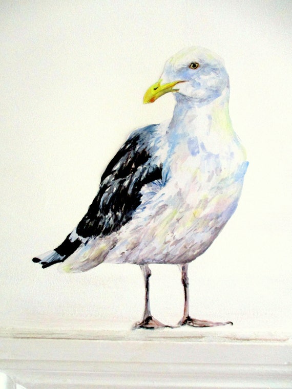 Seagull Wall Sticker Gull Wall Decal Bathroom Decor Bird ...