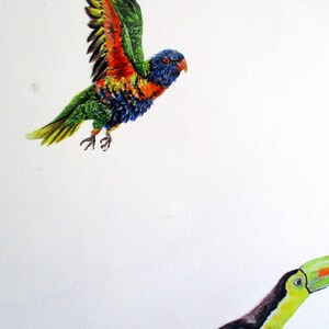 36cm Rainbow Lorikeet Metal Wall Plaque – Australian Parrot Art & Hanger