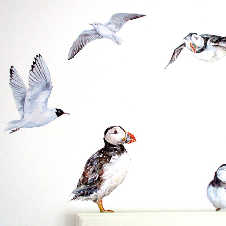 Sea Bird Wall Decals Gull Wall Stickers Bathroom Decor Etsy