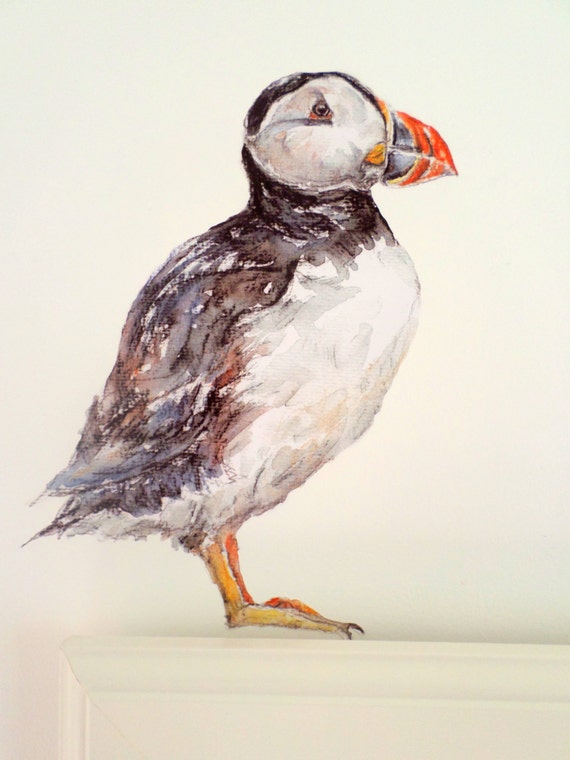 puffin home decor bathroom decor bird wall decals puffin | etsy