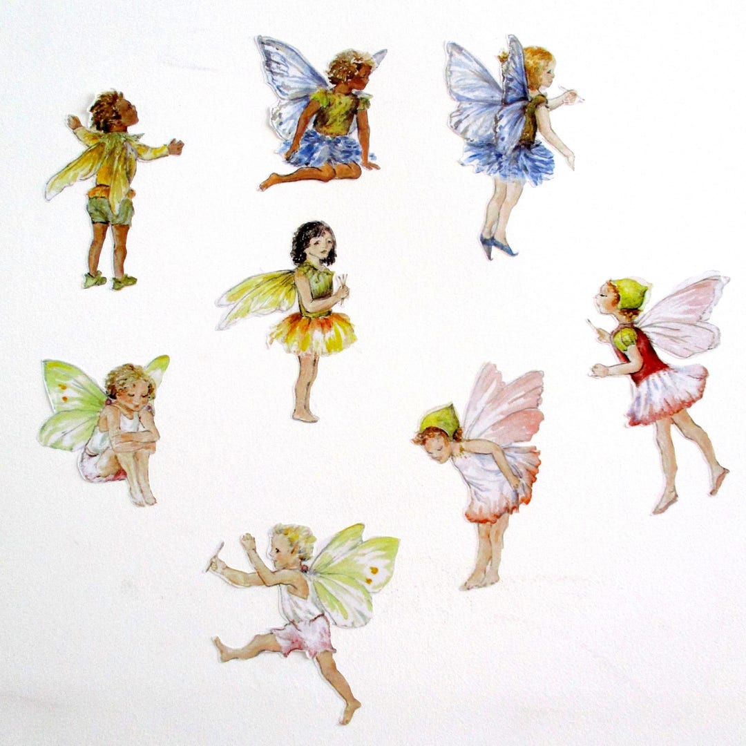 Fairy Wall Stickers Fairy Wall Decals SET OF 8 Watercolor Etsy