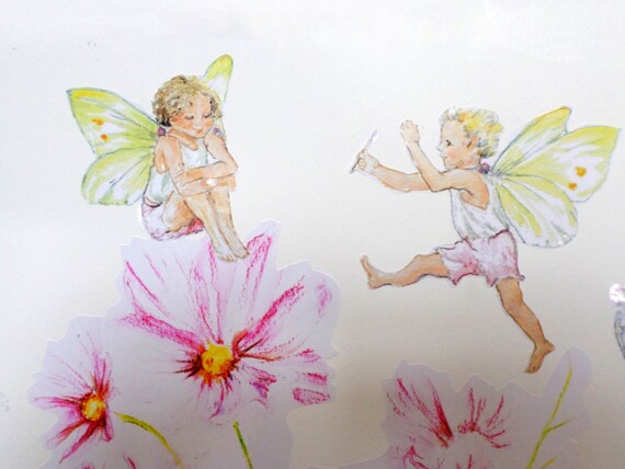 fairy wall decals fairy wall stickers floral wall decals | etsy
