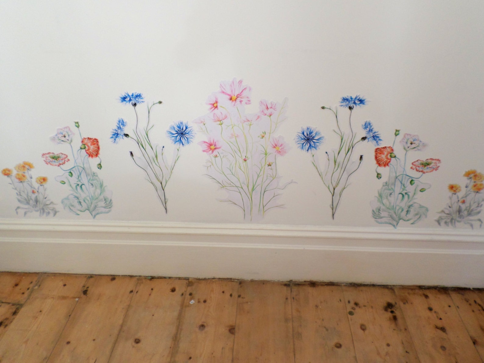 Floral wall decals meadow home decor wildflower decals Etsy