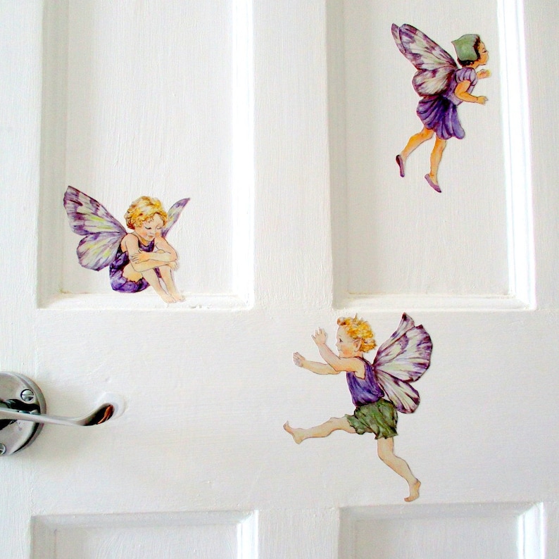 flower fairy wall decals fairy wall stickers fairy bedroom | etsy