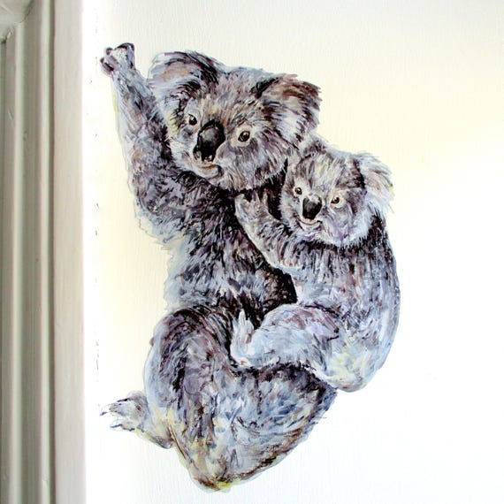 Koala Wall Decal Koala Decor Australian Wildlife Decor Etsy