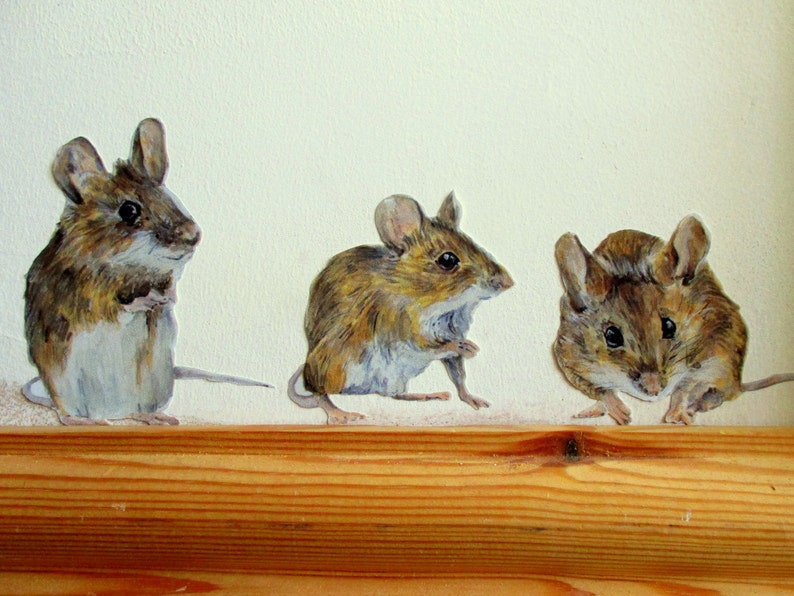 Wall Sticker Mice Mouse Home Decor House Mice Decals Mouse Etsy