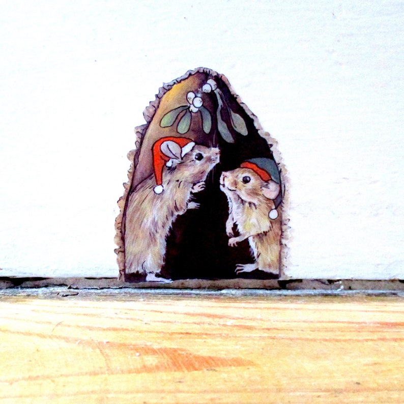 Sticker Souris De Noël Décoration Fête Décoration De Noël Etsy