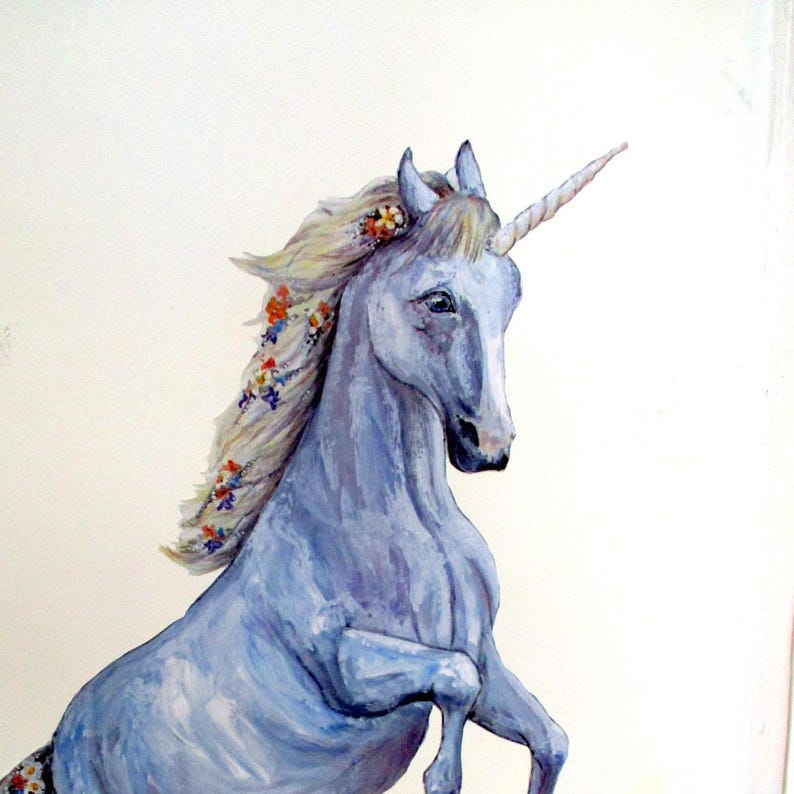 hand painted decal pastel unicorn fantasy decal kids room decal unicorn decor unicorn mural Unicorn wall sticker unicorn decal