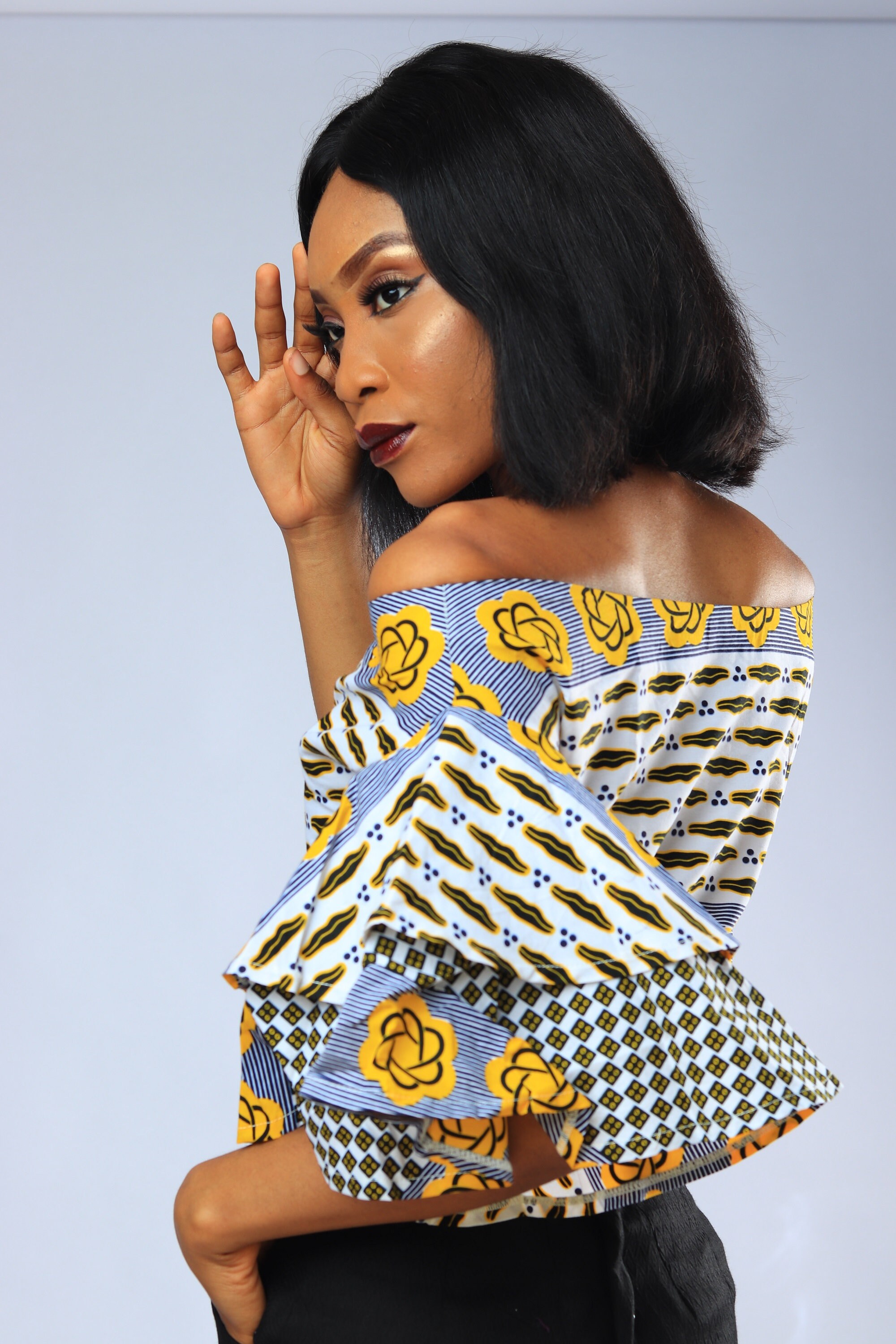 African Inspired Double Flare Ankara Sleeve Blouse for Women Etsy UK