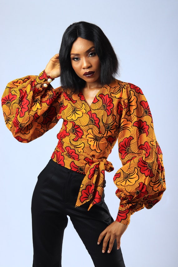 ankara wrap blouse