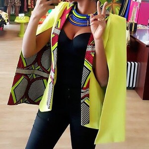 Cape Sleeve Ankara Blazer