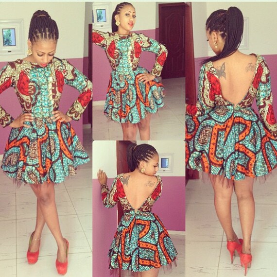 African Inspired Skater Dress - Etsy
