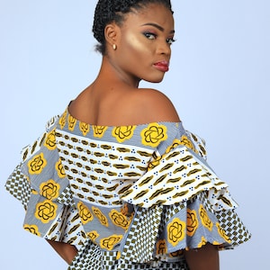 African Inspired Double Flare Ankara Sleeve Blouse for Women - Etsy
