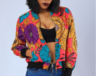 Ankara bomber top jacket womens