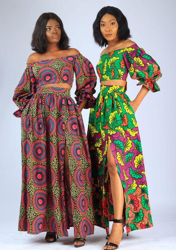 Maxi skirt and top crop top set