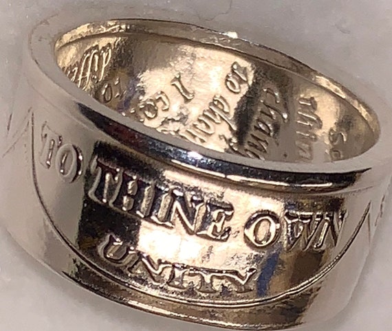 999 Fine Silver Recovery Ring (1/2 Ounce) Handcrafted from a Sobriety Medallion