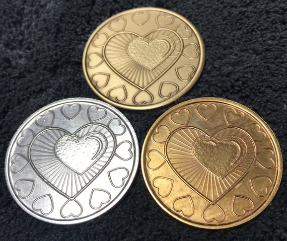 My Heart is in My Recovery ~ One Day At A Time / Sobriety Medallion ~ Recovery Chip / 24K Gold or Silver Plated ~ Antique Bronze ~ Bronze