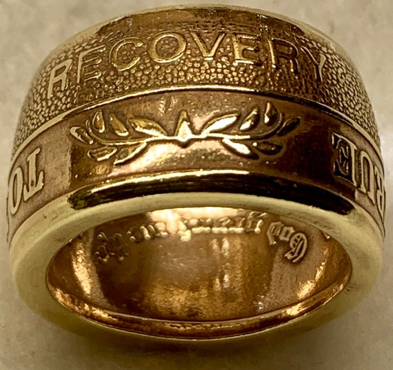 Vintage "To Thine Own Self Be True" Sobriety Medallion Handcrafted into a Recovery Ring!