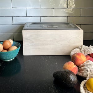 Wood Noaway Countertop Compost Bin – Stainless Steel Liner, Kitchen Composting