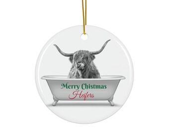 Boerderij keramisch ornament, kerstboomdecor, vakantiecadeau, rustieke hangende decoratie, kerstaandenken, feestelijk siercadeau