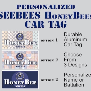 HoneyBees Seabees Car Tag: Personalized Aluminum License Plate