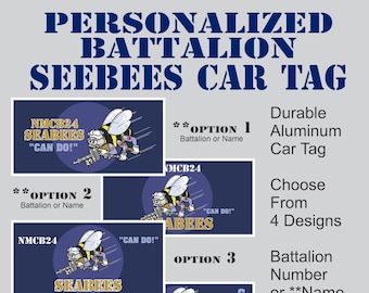 U.S. Navy Seabees License Plate: Aluminum Car Tag, Made in USA