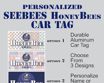 HoneyBees Seabees Car Tag: Personalized Aluminum License Plate