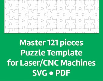 121-Piece Puzzle Template for Laser/CNC Cutting | Instant Download