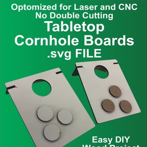 Tabletop Cornhole Template - For Laser or CNC - instant download .cvg file