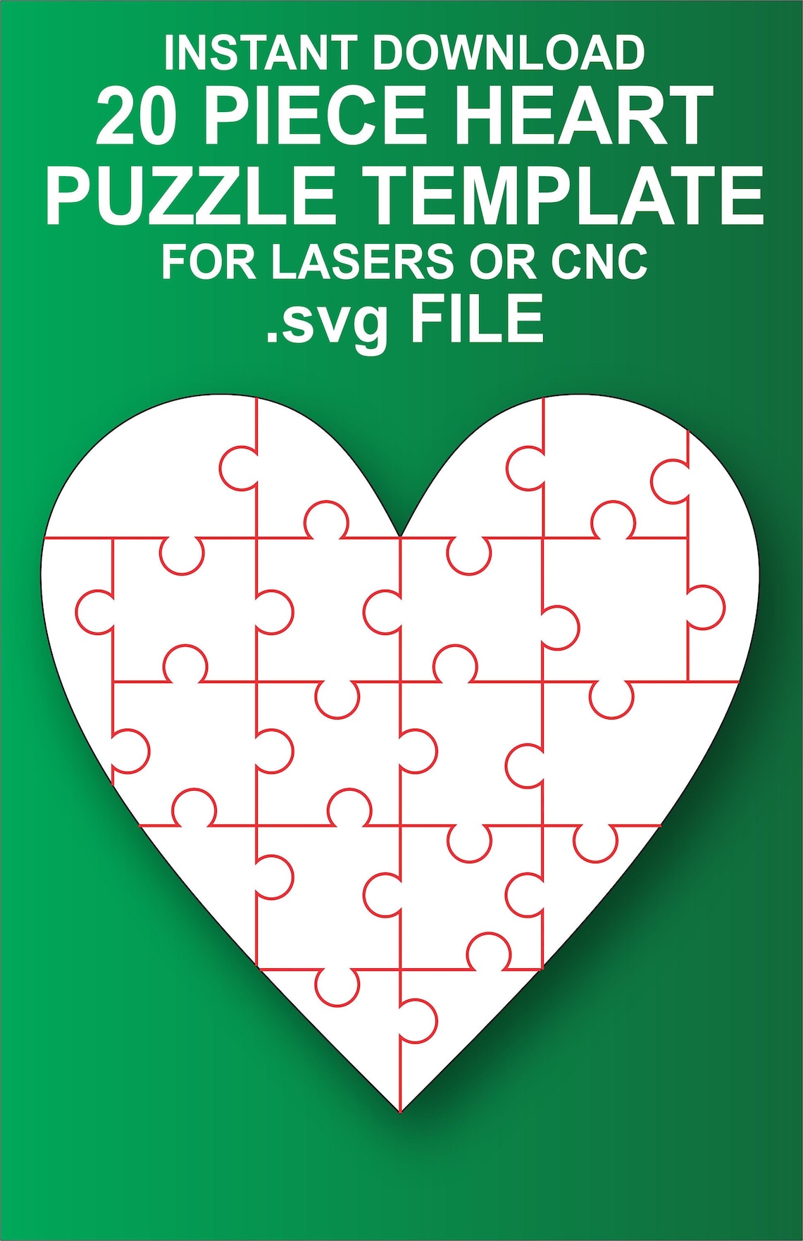 20 Piece Heart Puzzle Template Instant Download SVG File Etsy 20 Piece Heart Puzzle Template Instant Download SVG File Etsy