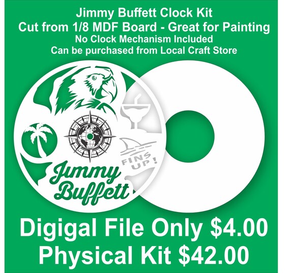 Jimmy Buffet Clock Face Kit Digital Download or Physical Etsy