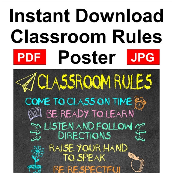 high school classroom rules poster