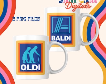 Oldi Baldi-mok png-clipart, grappig parodieontwerp (digitale download)