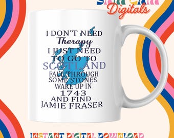 Clipart Outlander-mok, Jamie Fraser, kaart van Schotland, png (digitaal bestand)