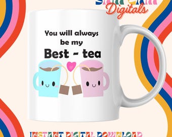 Tea Friend-mok, sublimatie-clipart, png (digitale download)