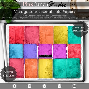 Digital Junk Journal Papers | Collage Sheet | Digital Ephemera | Scrapbook Paper | Instant Download | Hippie | Retro | Flower Power