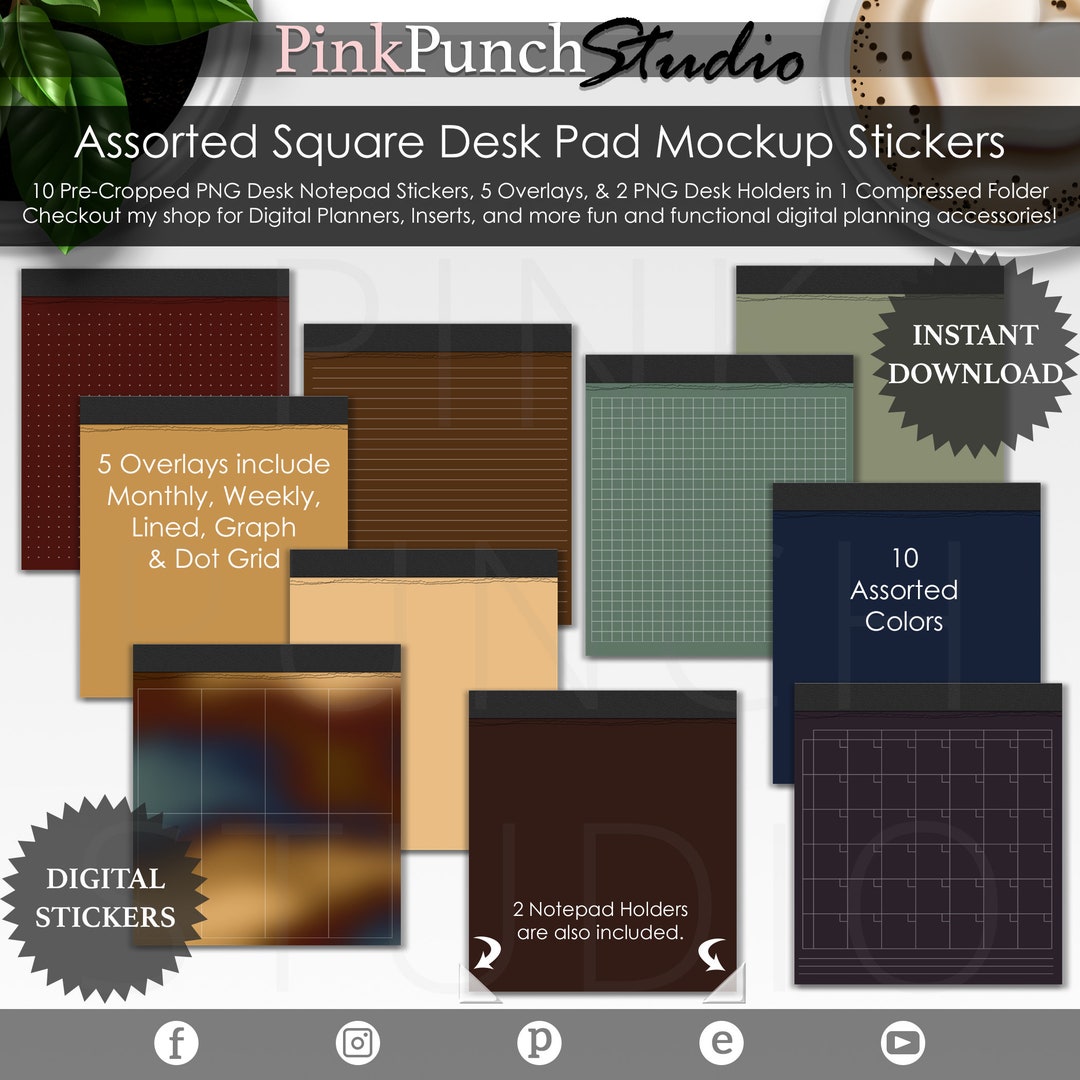 Steampunk Revolution Square Desk Pad Stickers: Notepad Overlays, Mockup ...